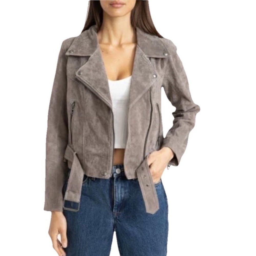 Blanknyc women's Suede Leather Jacket lined Casual Moto New with defect SZ-M